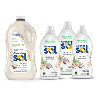 Kit Lava Roupa Líquido 3 Lt + Amaciante 3 Lt Coco & Baunilha Kit Lava Roupa Líquido 3 Lt + Amaciante 3 Lt Coco & Baunilha