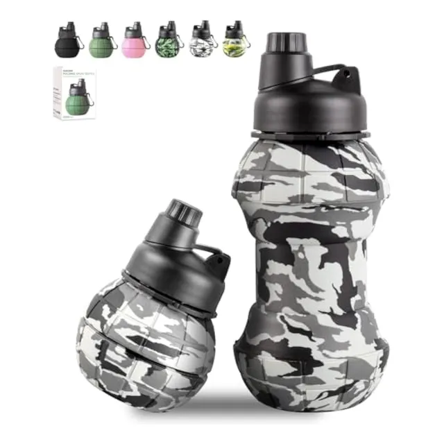 Botellas De Agua Plegables De Viaje, 18.6 Fl Oz,