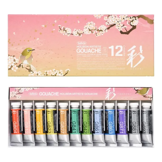 Holbein Tempera Gouache Set 15 Ml 12 Colores / Primavera