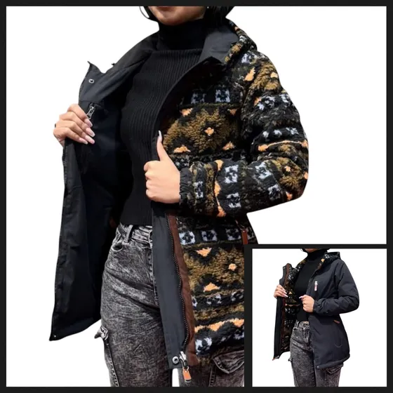 Parka Étnica Reversible Impermeable - Comodidad, Calor Y Fashion
