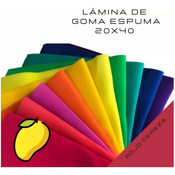 Lamina De Goma Espuma Color Rojo Cereza Manualidades Foami