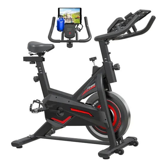 Bicicleta Spinning Deluxe Red Asiento Extra Acolchado Color Negro