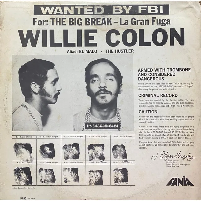 Disco Lp - Willie Colon / La Gran Fuga
