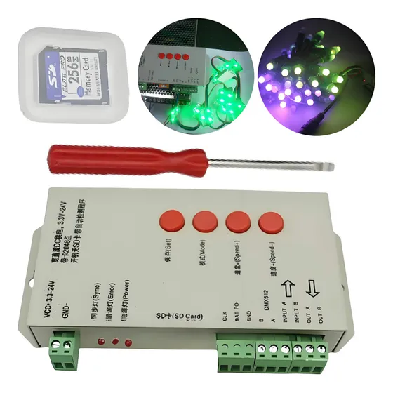 Controlador De Tira Led Rgb T1000s 2048 Pixeles Tarjeta Sd