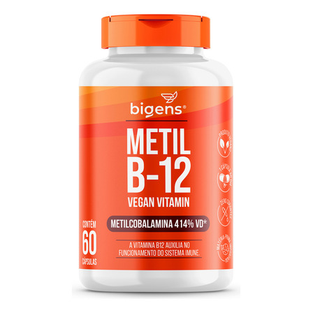 Metil B12 Vegana, Vitamina Metilcobalamina 60caps Bigens Metil B12 Vegana, Vitamina Metilcobalamina 60caps Bigens