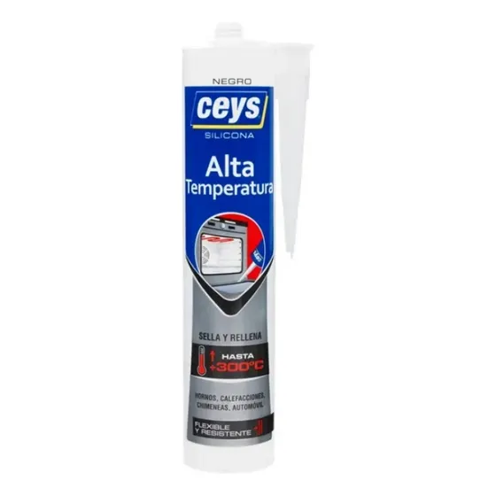 Silicona Alta Temperatura Negra 280ml Ceys