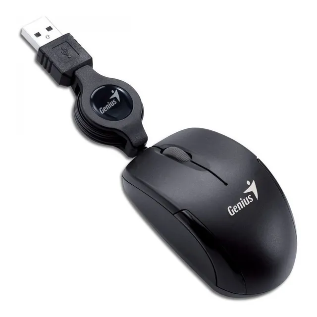 Mouse Mini Genius Micro Traveler Cable Retractil Wincha Opti