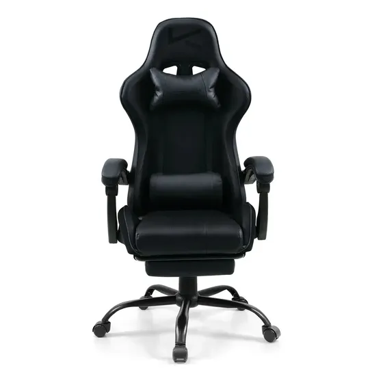 Silla Gamer Kuzler Negra Masajeador Lumbar Rik-101 De Cuero Sintético Color Negro | Cuotas sin interés