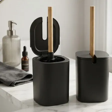 Escova Limpa Vaso Sanitário Privada Para Banheiro Bambu