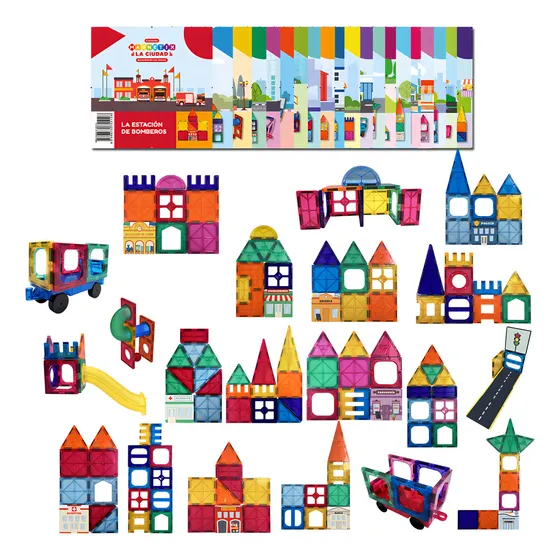 Magnetix La Ciudad Edicion Completa X 194 Bloques Piezas Magneticas Y Revistas Clarin Juegos Figuras Para Armar Juguetes Didacticos Construccion Formas Cuadrado Rectagulo Triangulo