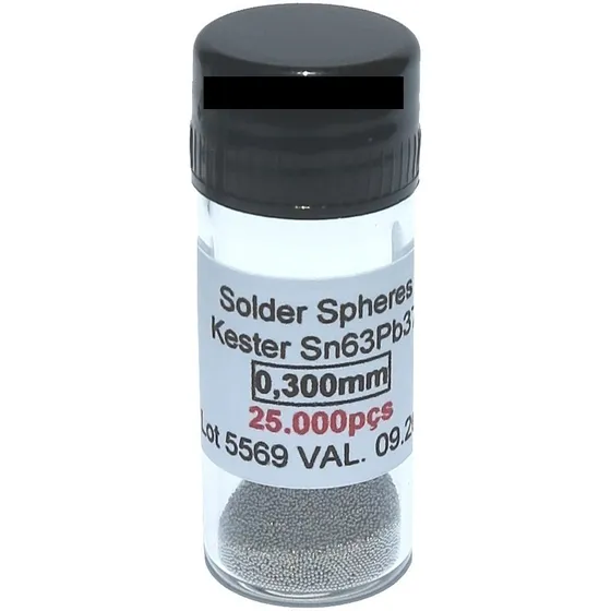 Esferas Bga Reballing Chumbo 0,30 Mm  25000 Chip Note