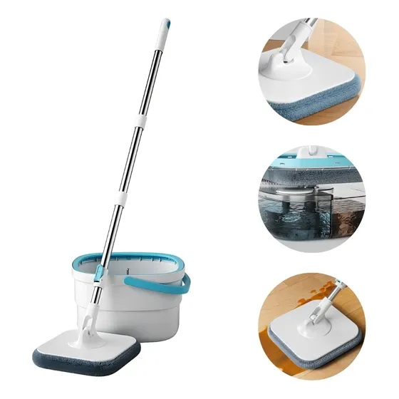 Set De Limpieza Con Balde Y Mopa De Microfibra Extensible
