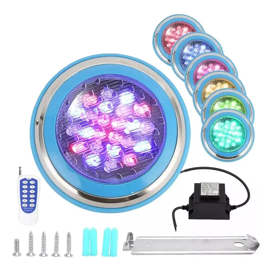 Luz Led Piscina Lampara Para Alberca 24w Rgb + Transformador