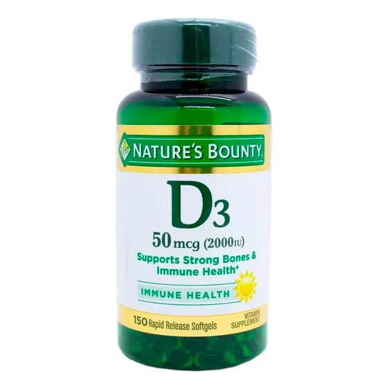Natures Bounty Vit D3 50mcg Suplemento X150 Capsula Local