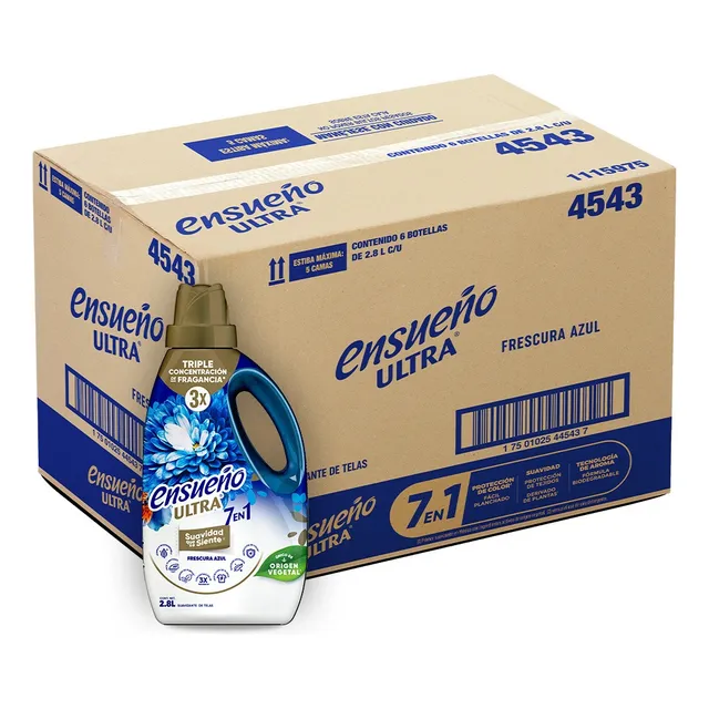 Ensueño Ultra Suavizante Frescura Azul 2.8L Caja con 6pz