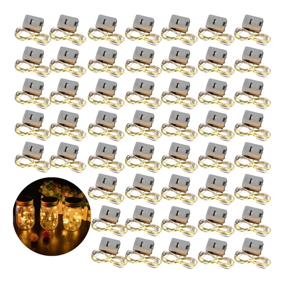 Kit 50x Cordão Led Fada 3 Funções Natalino +bateria Atacado