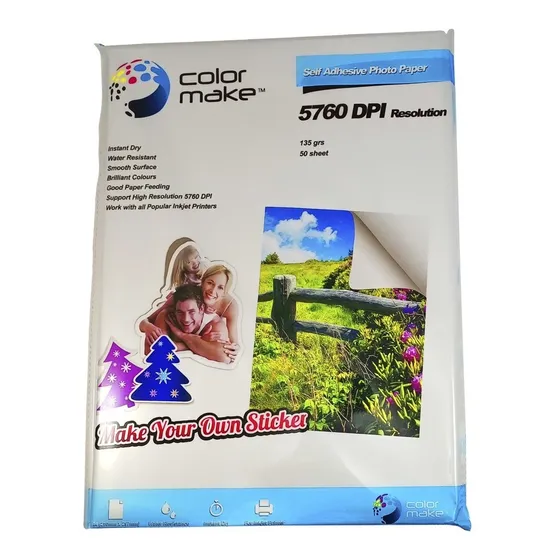 Papel Autoadhesivo Fotográfico 135gms 50hojas Color Make