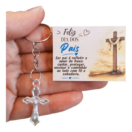 50 Lembrancinhas Cruz Perolada Dia Dos Pais Religioso + Tags