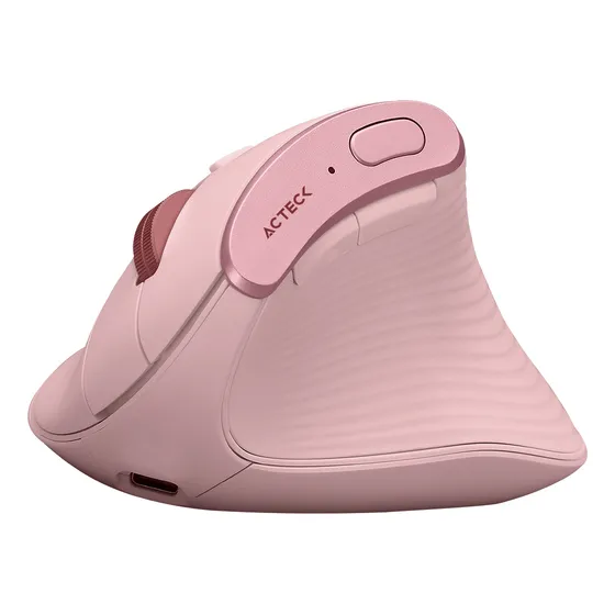 Mouse Vertical Virtuos Fitt Mi770 2 Modos Bt Ergonómico Rosa