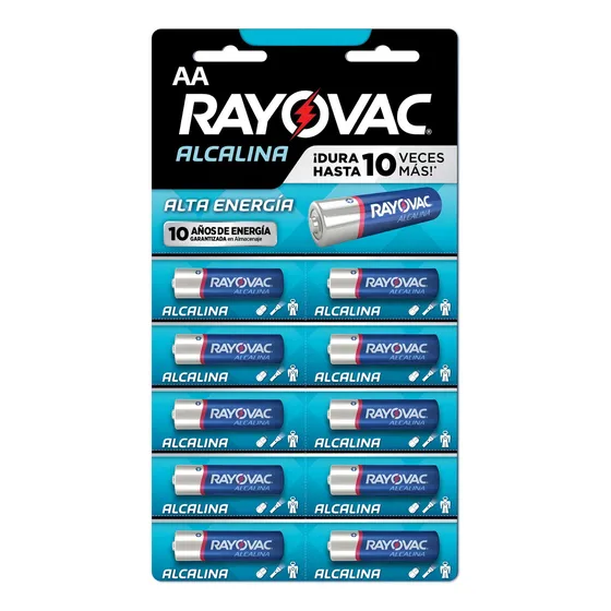 Pilas Alcalinas Rayovac Aa x 10 Unidades