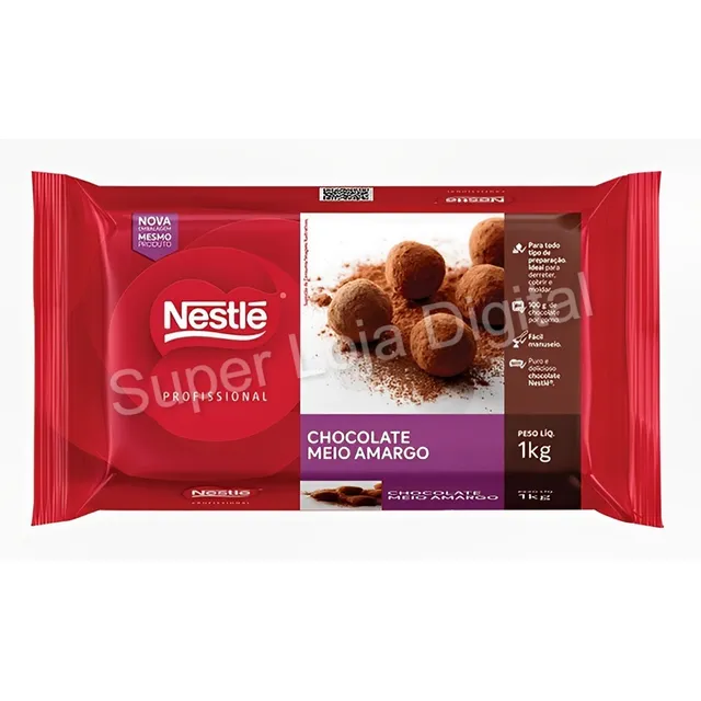 Barra Chocolate Meio Amargo Nestlé 1kg Frete Mais Barato