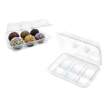 100 Blister 6 Divisórias Bombons Brigadeiros Doces Plastico Forminha Blister