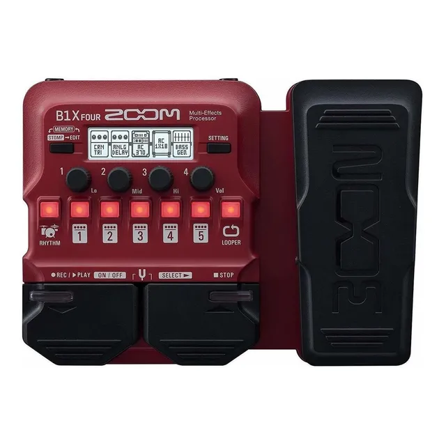 Pedal De Efeito Zoom B1x Four Vermelho