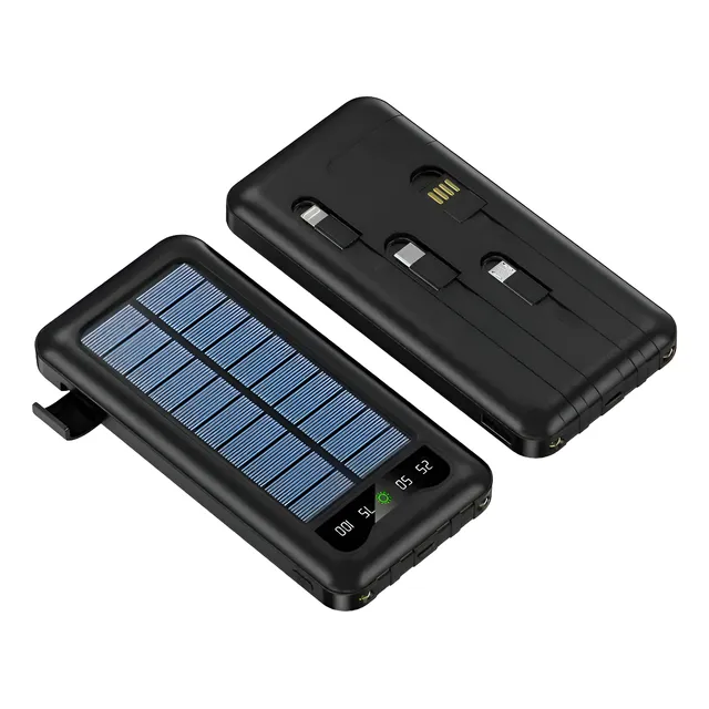 Power Bank Batería Portátil 20.000mah Carga Solar Y 4 Cables