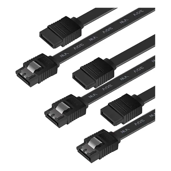 Kit 3 Cabo De Dados Sata 3 6gb/s Com Trava Ssd Hdd Drive Dvd