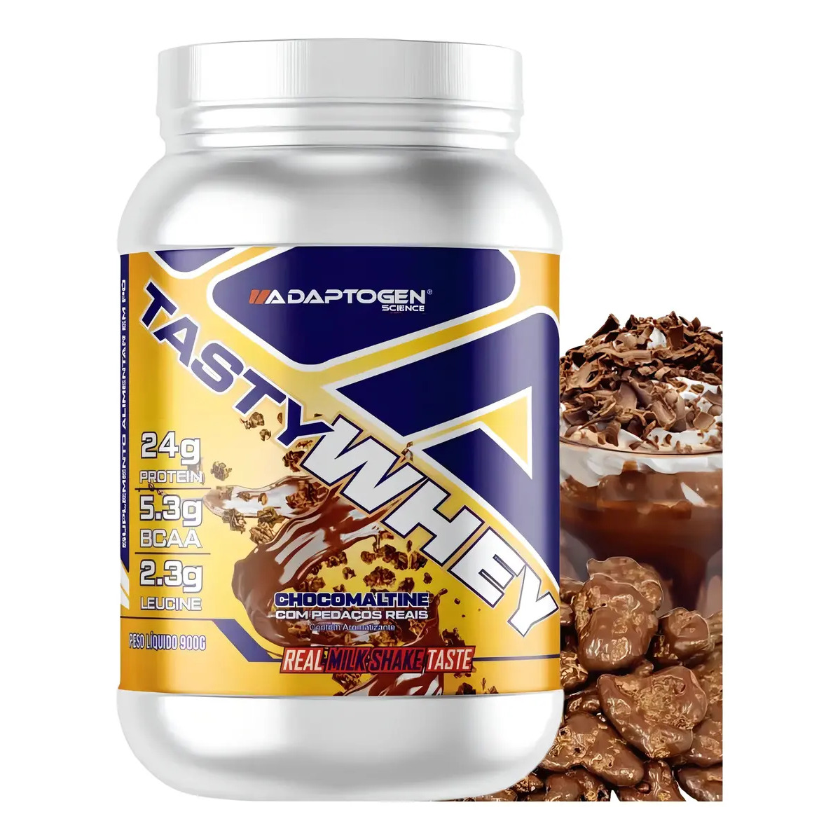 Tasty Whey 3w Gourmet Adaptogen Science 900g Sabor Chocomaltine