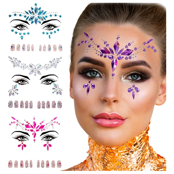 Strass Para Cara Y Uñas Glitter Gemas Piedras Cristal Cot531