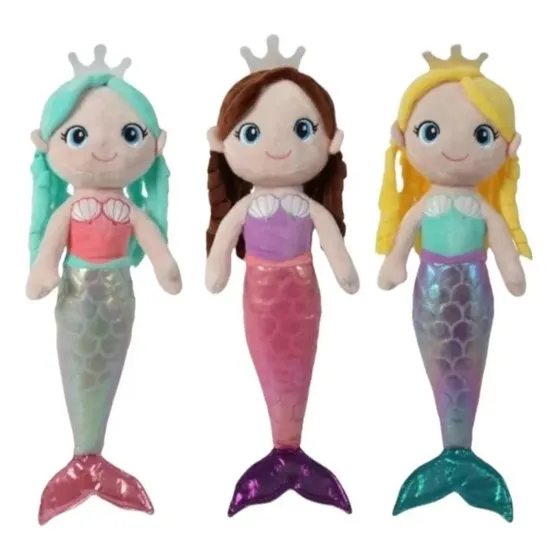 Peluche Sirena Juguete Para Niñas Mermaid Lentejuelas 57cm