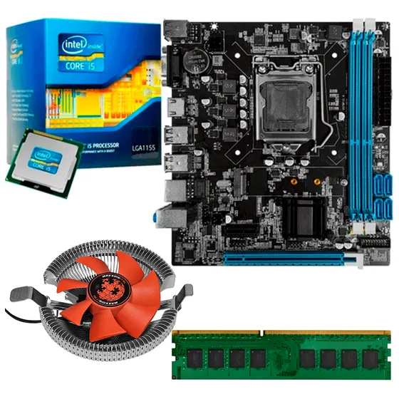 Kit Placa H61 1155 +processador Intel I5 + 8gb Ddr3 + Cooler