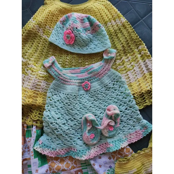 Vestido De Niña Tejido A Mano