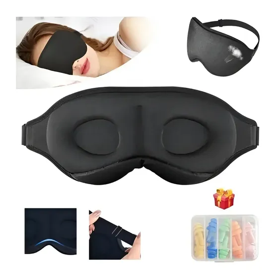 Antifaz 3d para Dormir Adjustable Respirable y Tapones Oidos | Cuotas sin interés