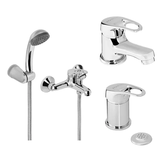 Combo Griferia Baño Hydros Link Lavatorio Bidet Ducha