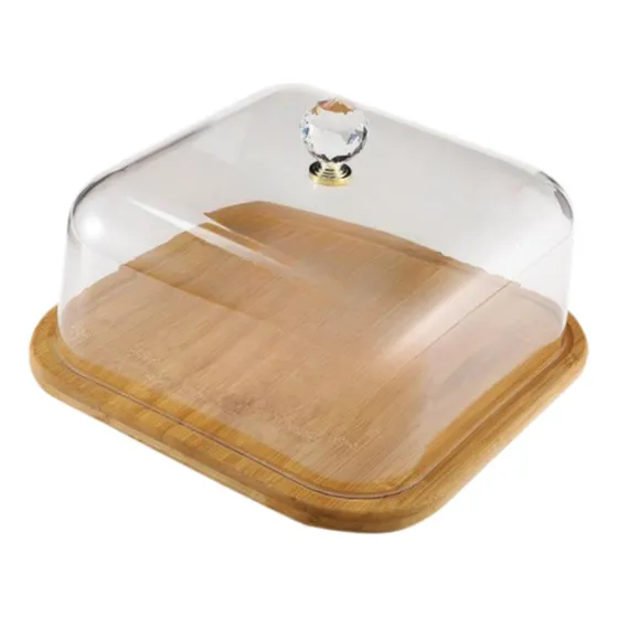 Suporte Para Bolo Com Tampa Bandeja Para Exibição De
