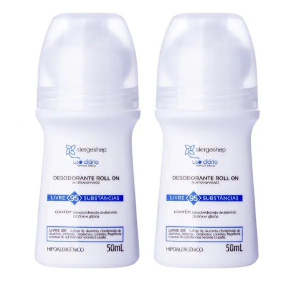 Kit 2 Desodorante Roll On Alergoshop Hipoalergênico