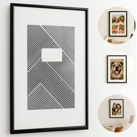 Marco Foto Decorativo Con Acrílico Y Borde Plástico 40x60 Cm Negro Otro