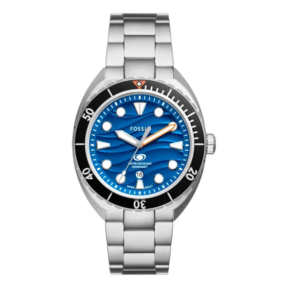 Reloj Hombre Fossil Breaker Fs6064 De Acero Plateado