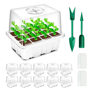 Ukipos Set De 10 Bandejas De Germinación De Semillas, Maceta Ukipos Set De 10 Bandejas De Germinación De Semillas, Maceta
