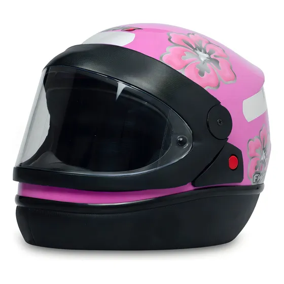 Capacete Moto Mulher Fechado Narigueira Automatic Flores Cor Rosa Tamanho do capacete 58