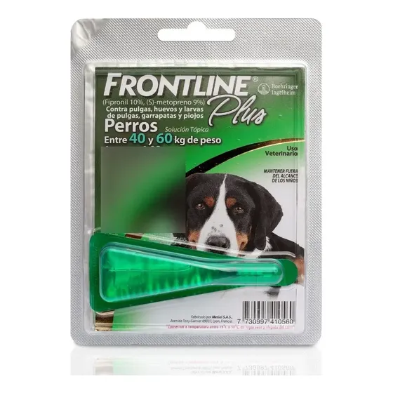Frontline Plus Pipeta Antipulgas Perro 40-60 Kg Garrapatas Piojos 2 Meses | Cuotas sin interés