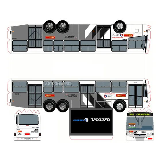 Miniatura Ônibus Modelismo Metra Impresso Para Montar