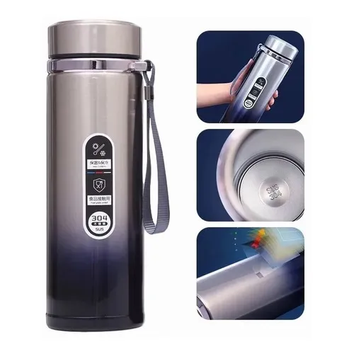 Termo De Acero Inoxidable Para Café Y Té 500 Ml Color Azul Con Plata