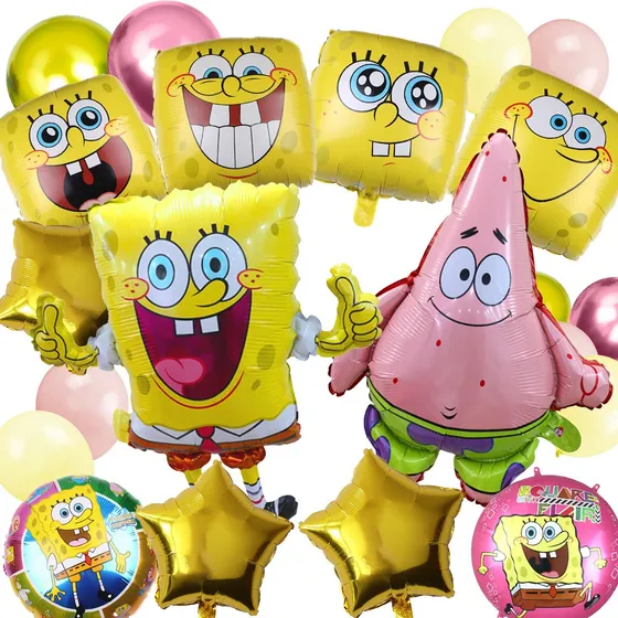 Kit 137 Globos Para Bob Esponja Decoracione Fiesta