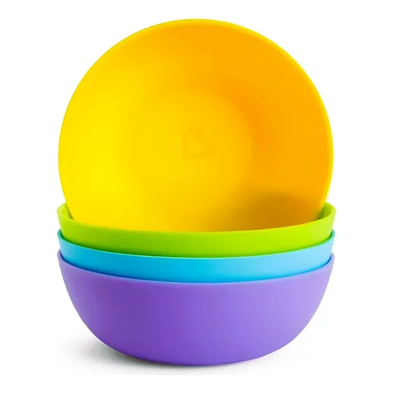 Set 4 Bowls Munchkin Para Comer Niños Sin Bpa Colores Vivos Multicolor