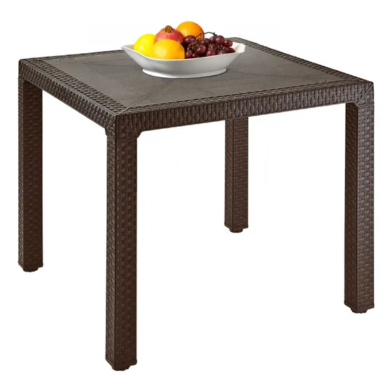Mesa Rimax Eterna Wengue Original Color Marrón Cuadrada