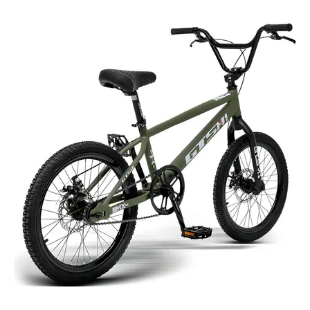 Bicicleta Aro 20 Freio A Disco Alumínio Gts Skx Bmx Cross Cl Cor Verde Militar Tamanho Do Quadro Único