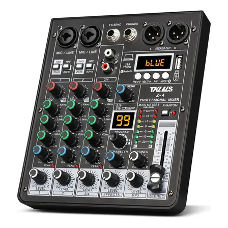 Mesa De Som Analógica Tklbls Z4 4 Canais 48v+ Bluetooth Usb